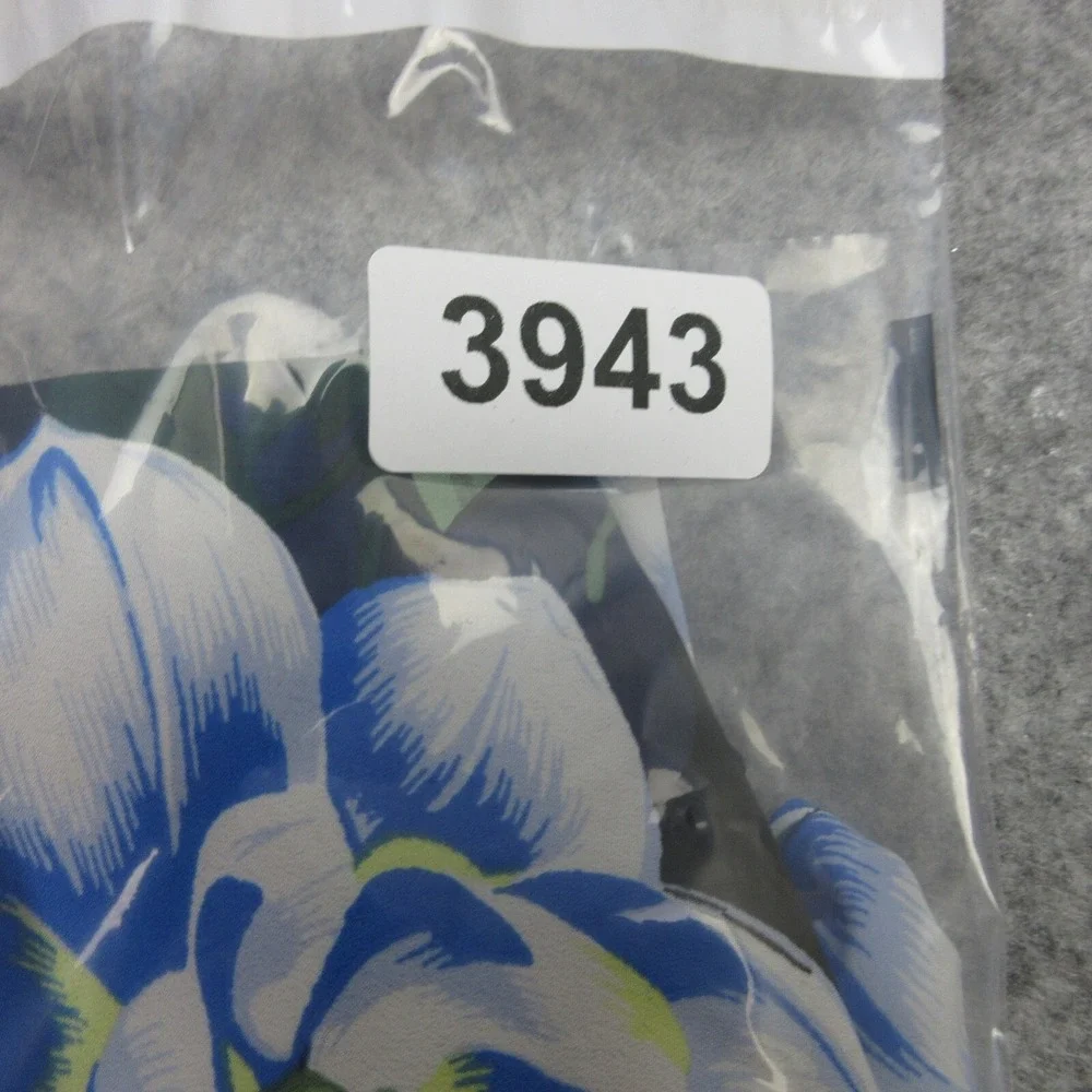 Banana Republic Dress 8 Tall Black‎ Blue Floral Asymetrical Hawaiian Travel - Picture 12 of 12